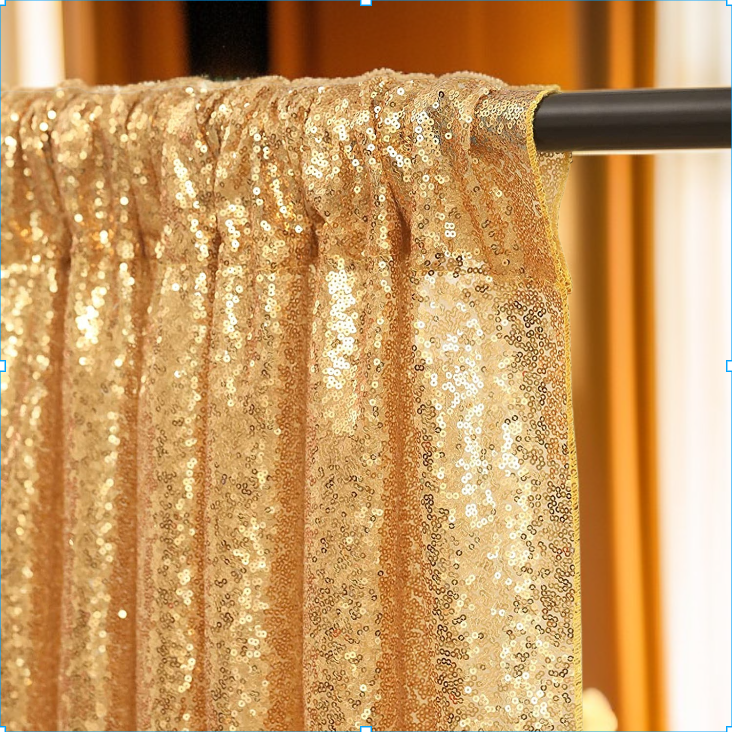 Gold sequin fantasy curtains