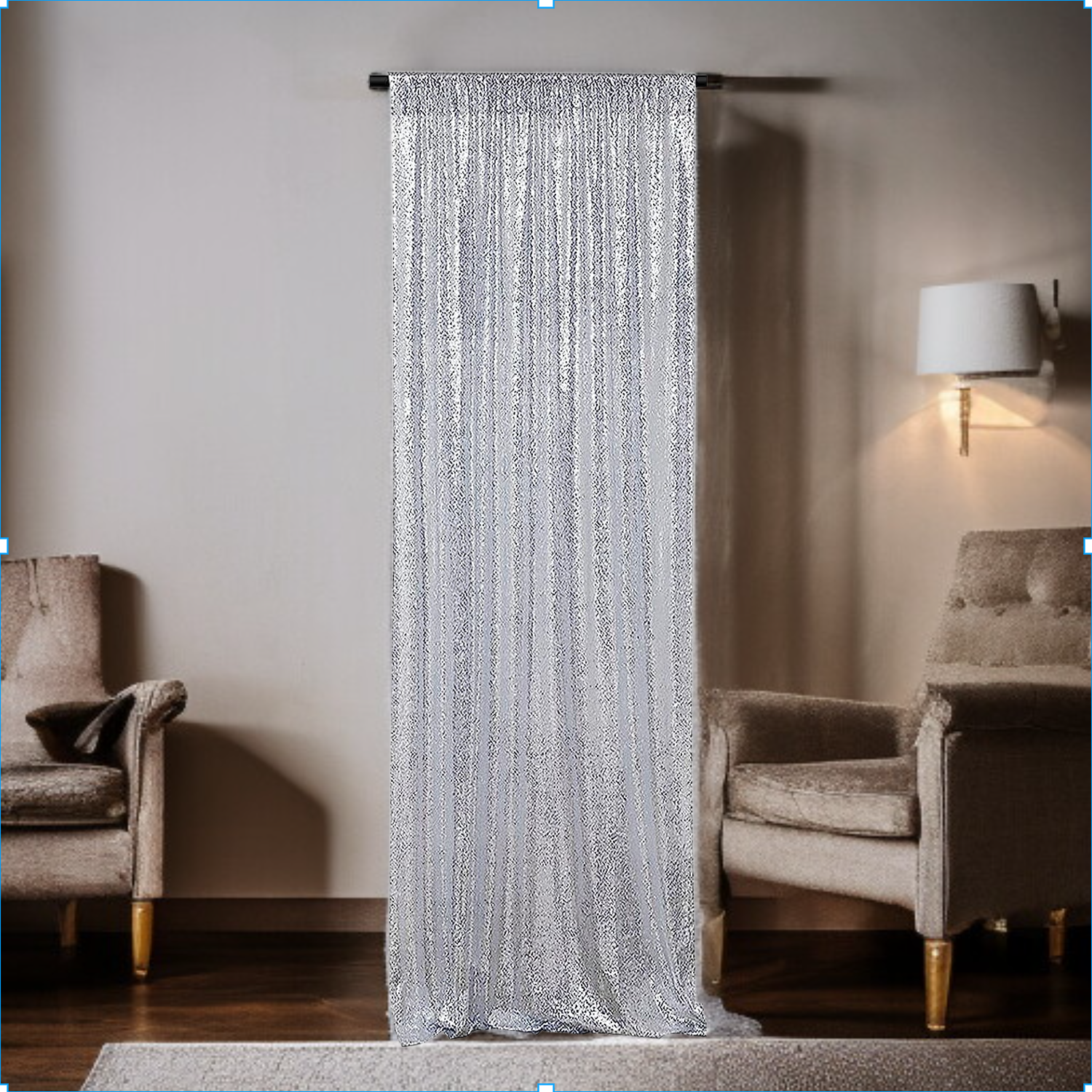 Gold sequin fantasy curtains