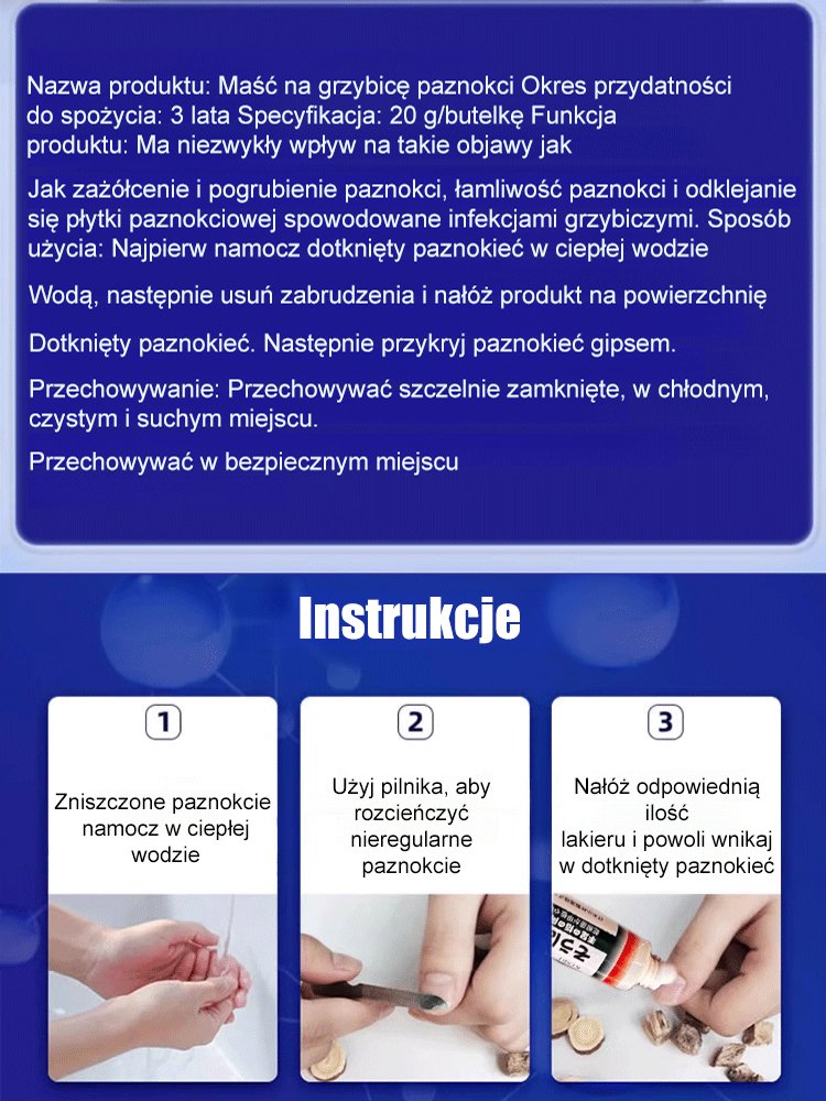 Ziołowy krem do naprawy paznokci dla paronycji