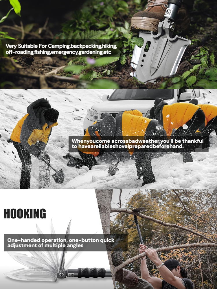 German craftsmanship 28 in 1 outdoor household multi-purpose tool shovel