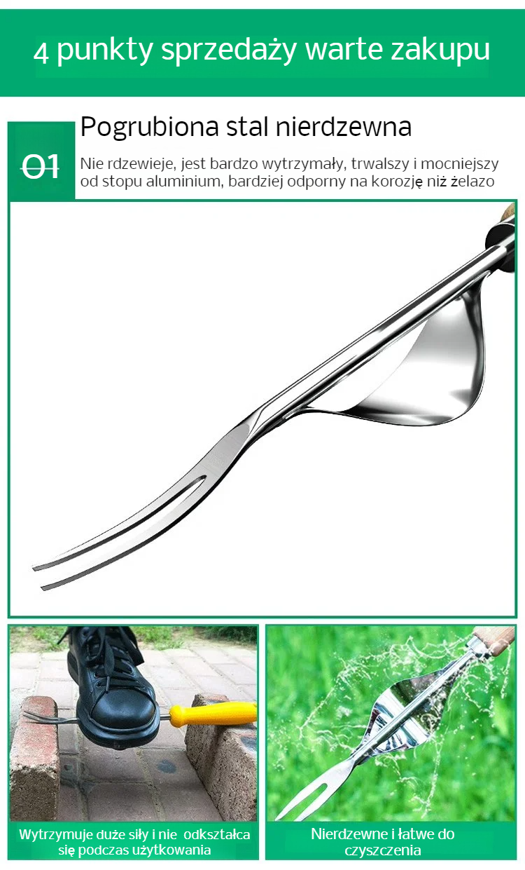 Wyrywacz chwastów podczas pracy na trawniku