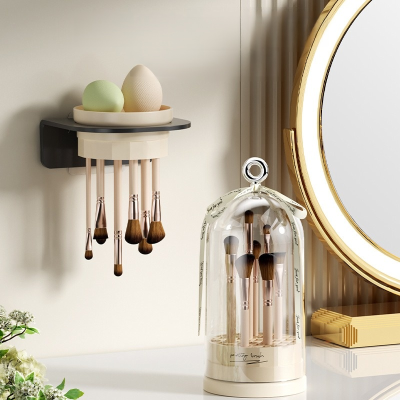 더스트 커버 브러쉬 수납함 브러시 청소 수납함 가정용 회전하다 수납 먼지를 막다