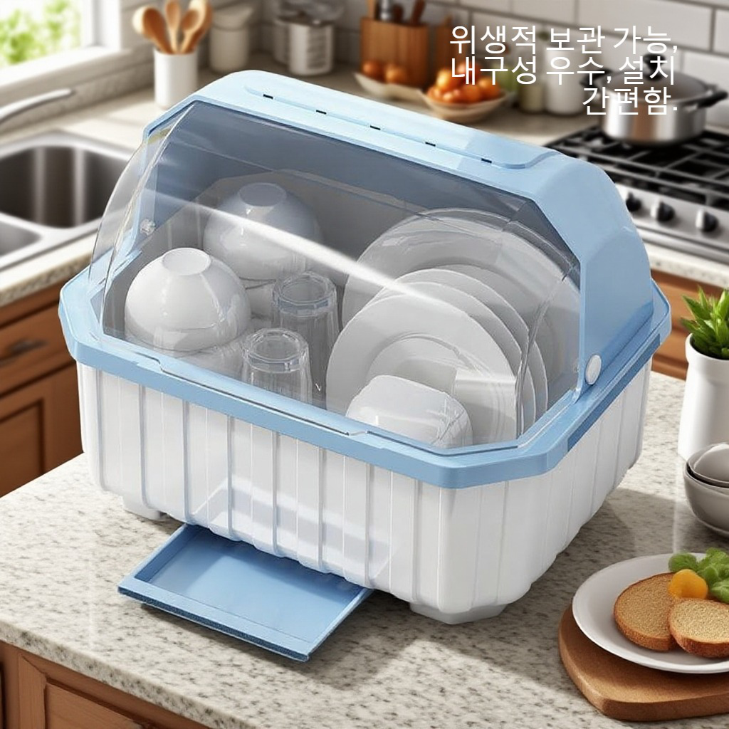 부엌 에는 덮개 식기 와 그릇 쟁반 수납대 가 있다