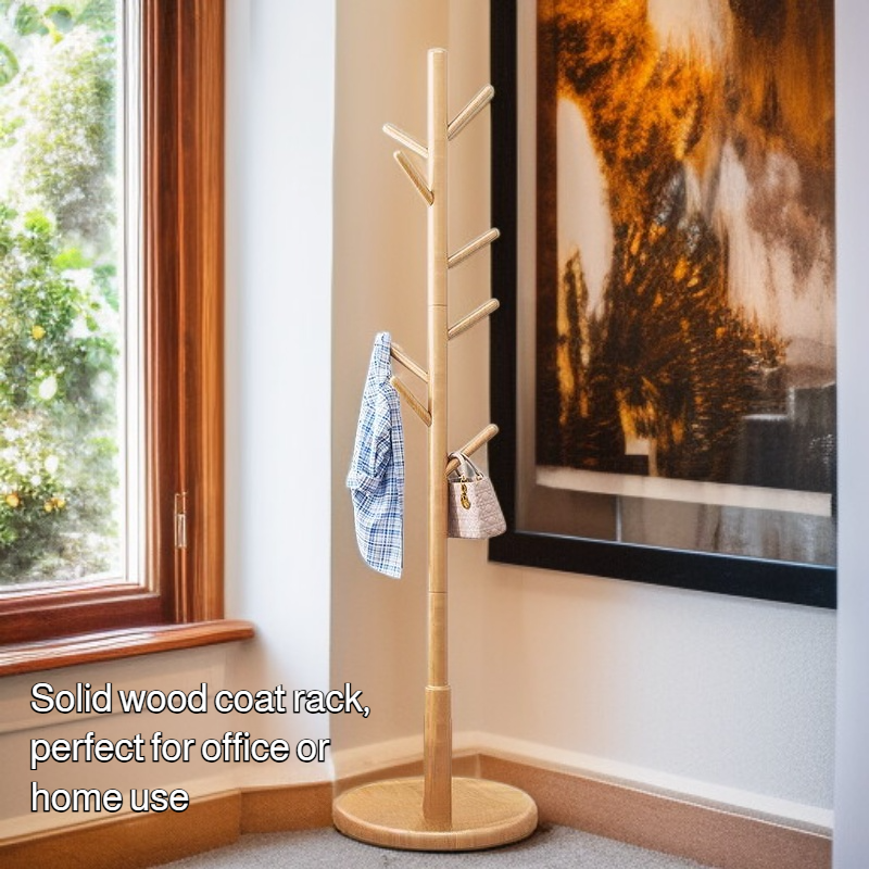 Solid wood coat rack