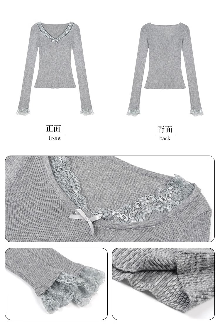 エレガントなレース切り替えデザイン