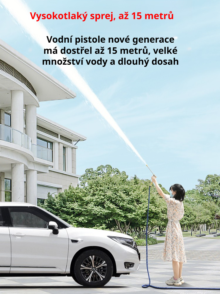 Vysokotlaká vodní pistole s tryskou z čisté mědi na mytí aut