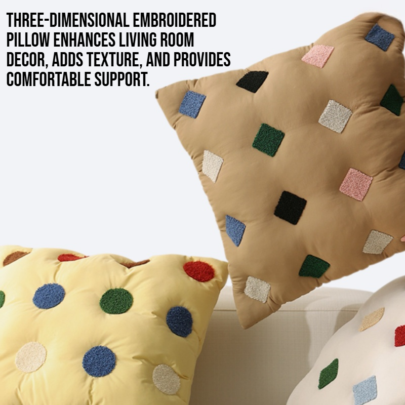 Living room sofa three-dimensional embroidered pillow