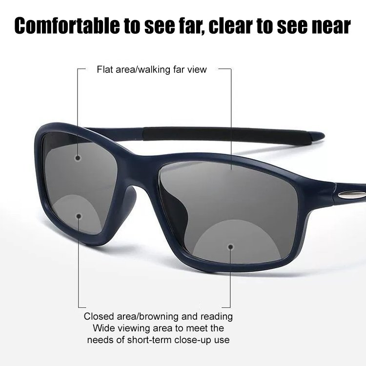 Sports photochromic reading glasses for both near and far use