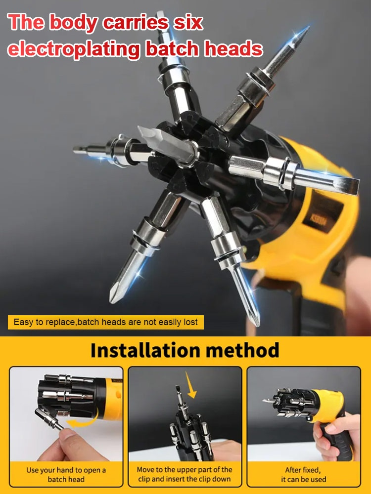Multifunctional double bearing folding electric screwdriver electric drill