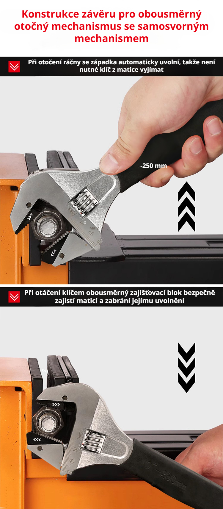 Odolný nastavitelý plochý klíč na šrouby