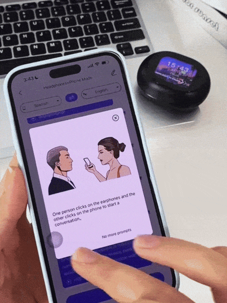 ディスプレイ搭載AI翻訳イヤホン