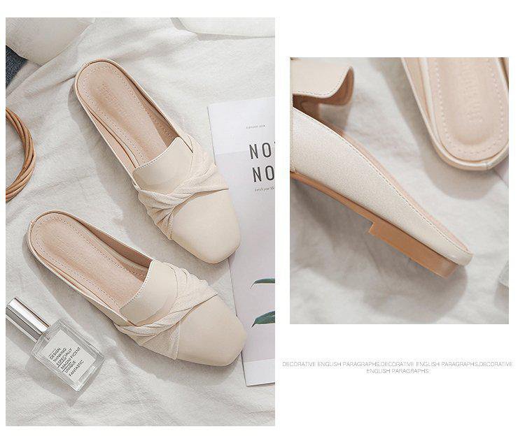 반 토 슈즈 굽 없는 샌들 까르푸 뮬