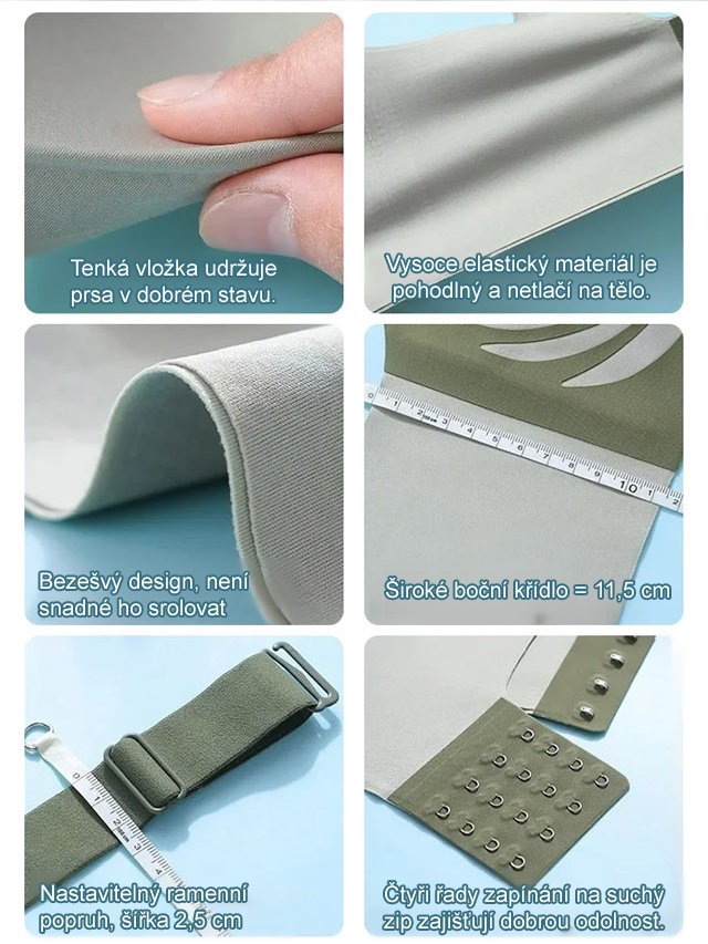 Malé srdíčko s kontrastními barvami, zvedací bezešvá podprsenka.