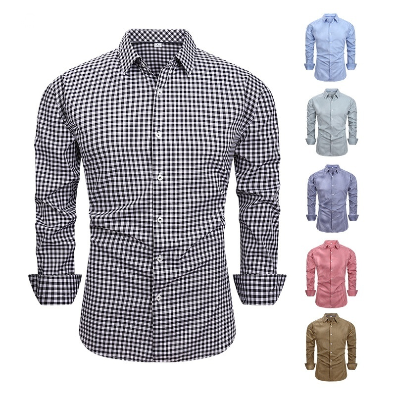 Casual Plaid Shirt Shirt Plaid Vintage Outdoor Four Side Stretch