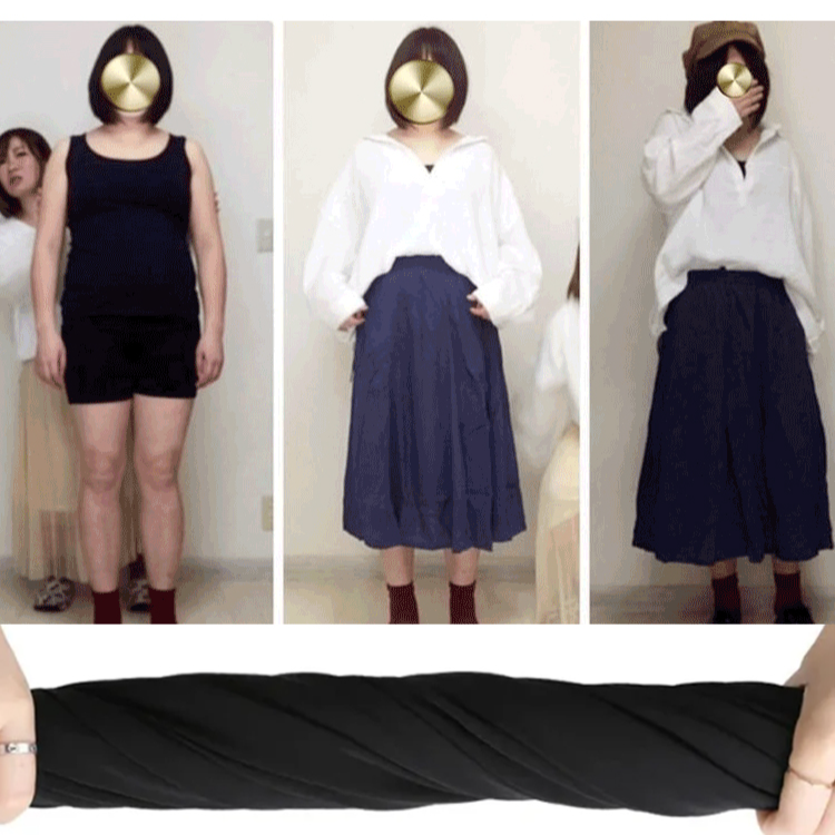 細見えロングプリーツスカート