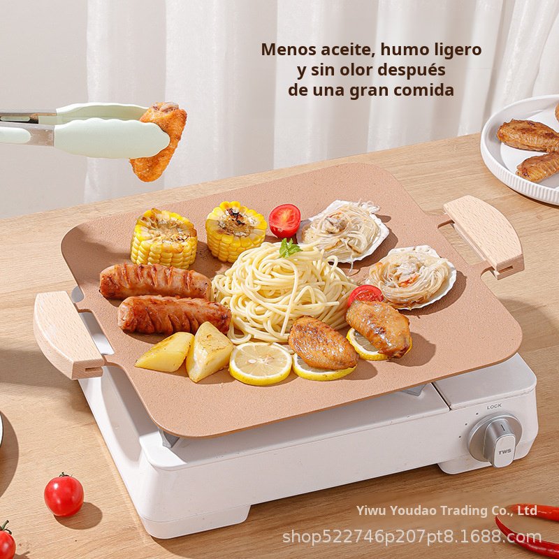 Placa de barbacoa coreana para acampar al aire libre, piedra médica, bandeja para hornear antiadhere