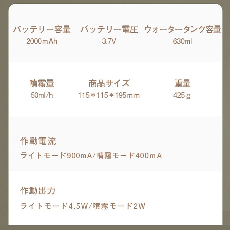 【卓上投影ライト加湿器】投影ライト、ナイトライト、加湿機能、イルミネーション