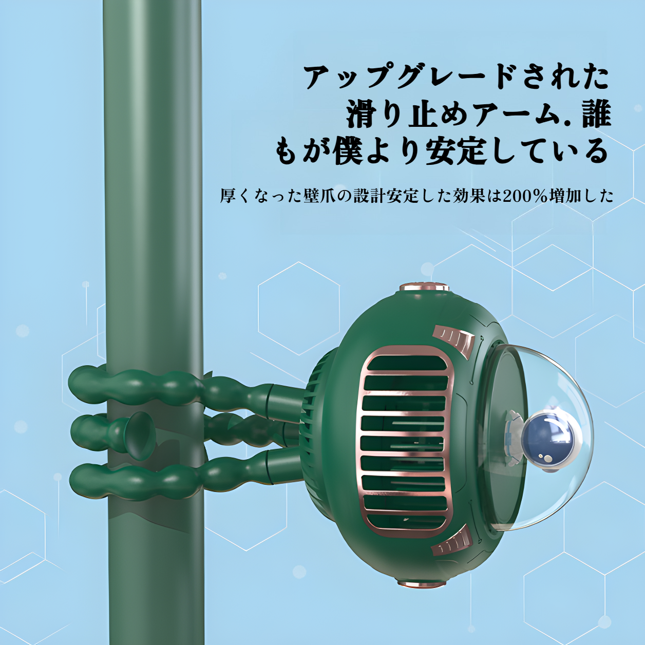 新型オクトパスベビーカー用羽根なし小型扇風機 USB充電式ポータブル首振り電動扇風機