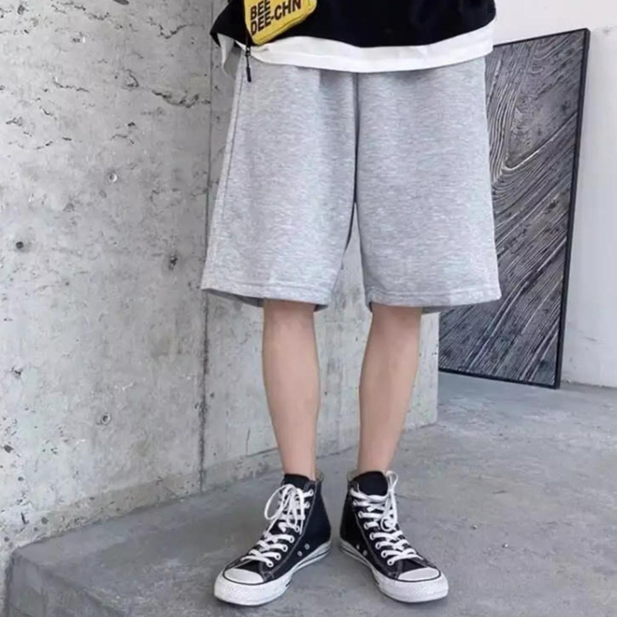 夏のシンプルワイド5分丈パンツ・韓国風トレンドファッション