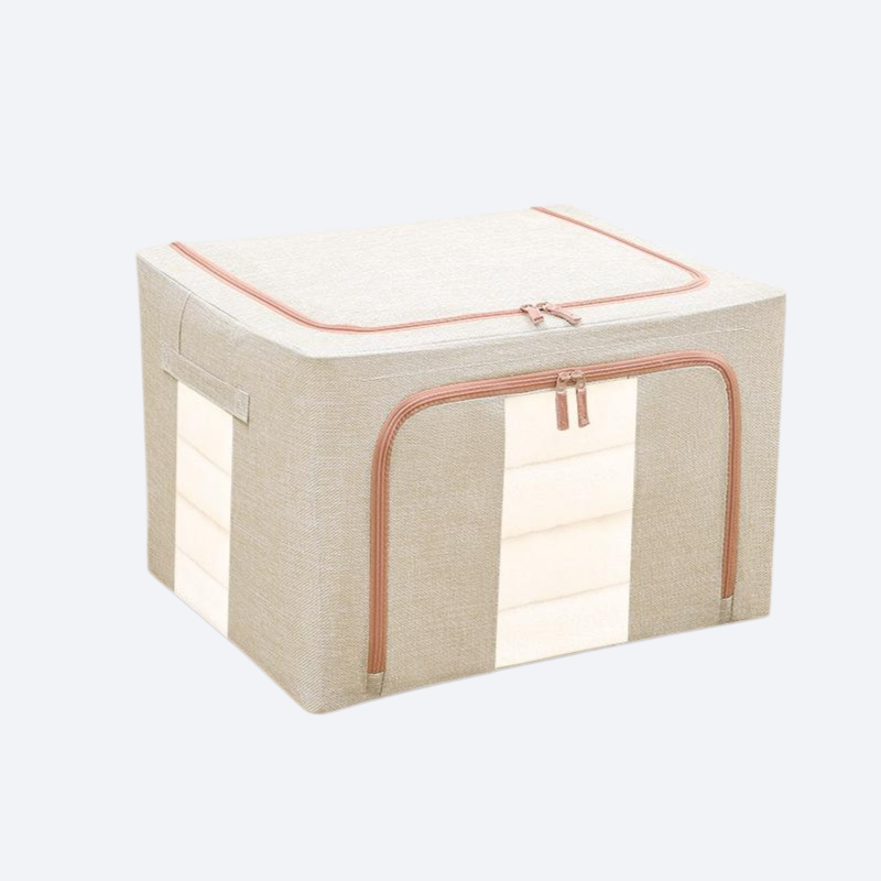 صندوق تخزين الملابس من القماش والقطن والصلب