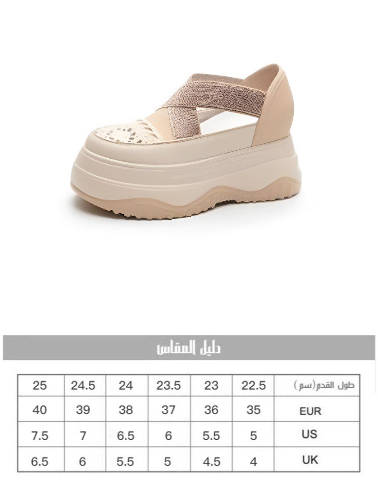 Healthy-foot   صنادل منصة مرصعة بأحجار الراين للنساء