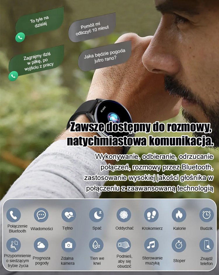 Zegarek sportowy D18 z monitorowaniem tętna i ciśnienia krwi