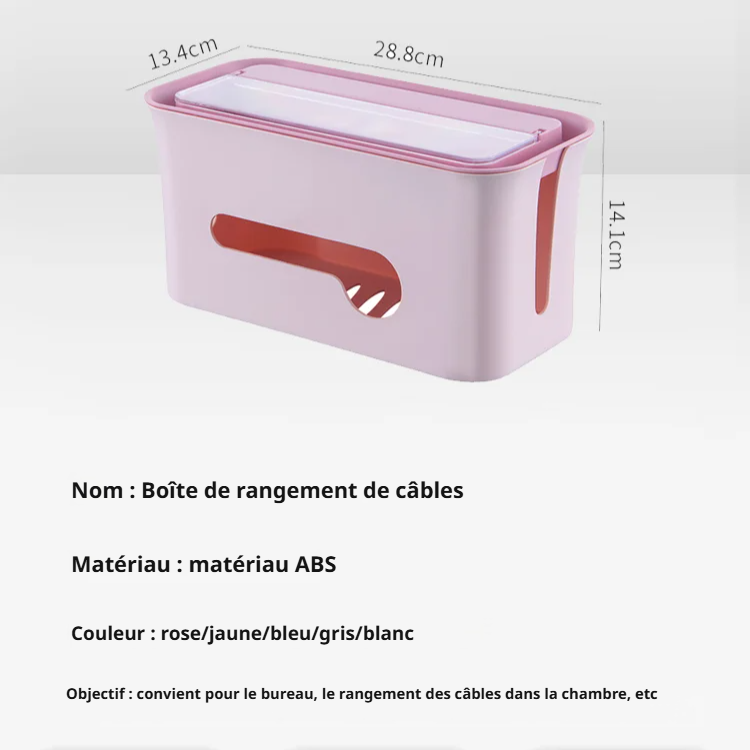 Boîte de rangement multifonctionnelle pour câbles et multiprises