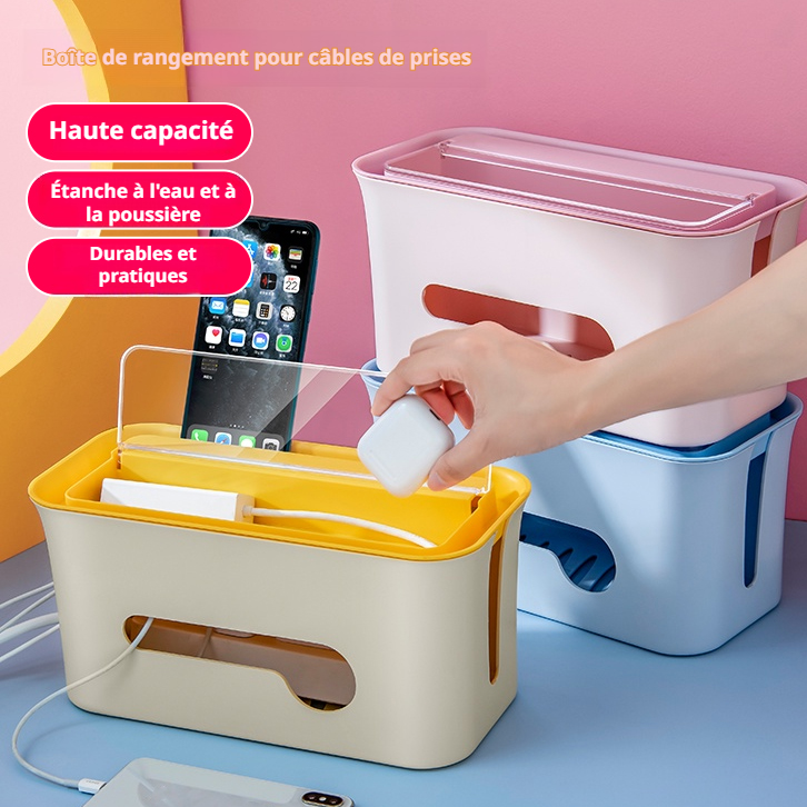 Boîte de rangement multifonctionnelle pour câbles et multiprises