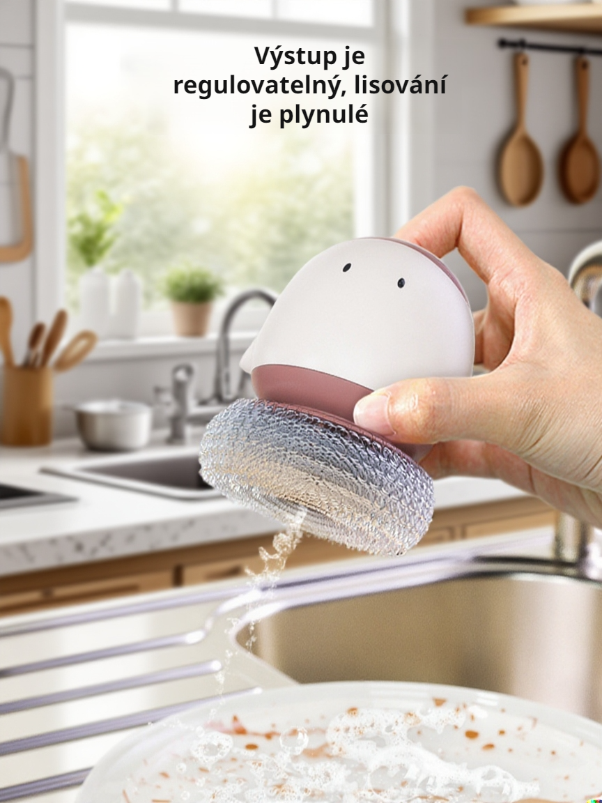 Automatický kartáč na mytí nádobí s dávkovačem čisticího prostředku