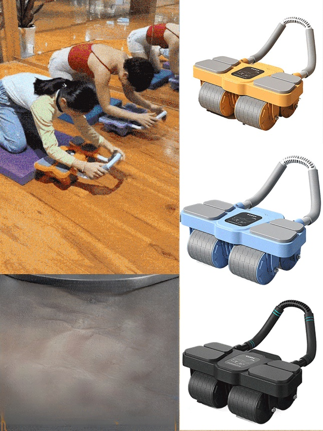 사륜 자동 리바운드 복근운동 롤아웃 + 요가매트