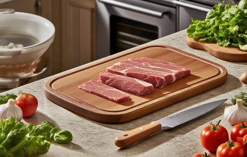 食材を切る黒檀まな板の使い方