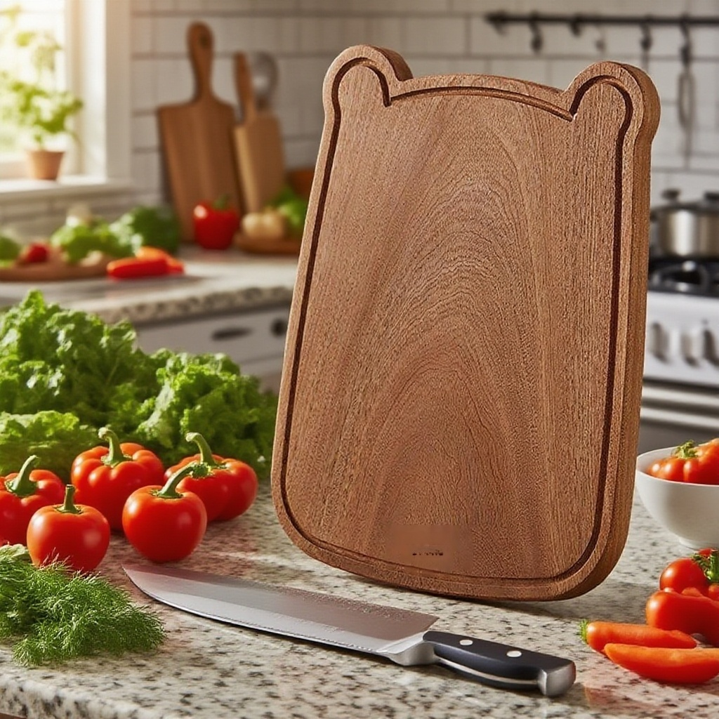 黒檀丸太まな板の全体写真