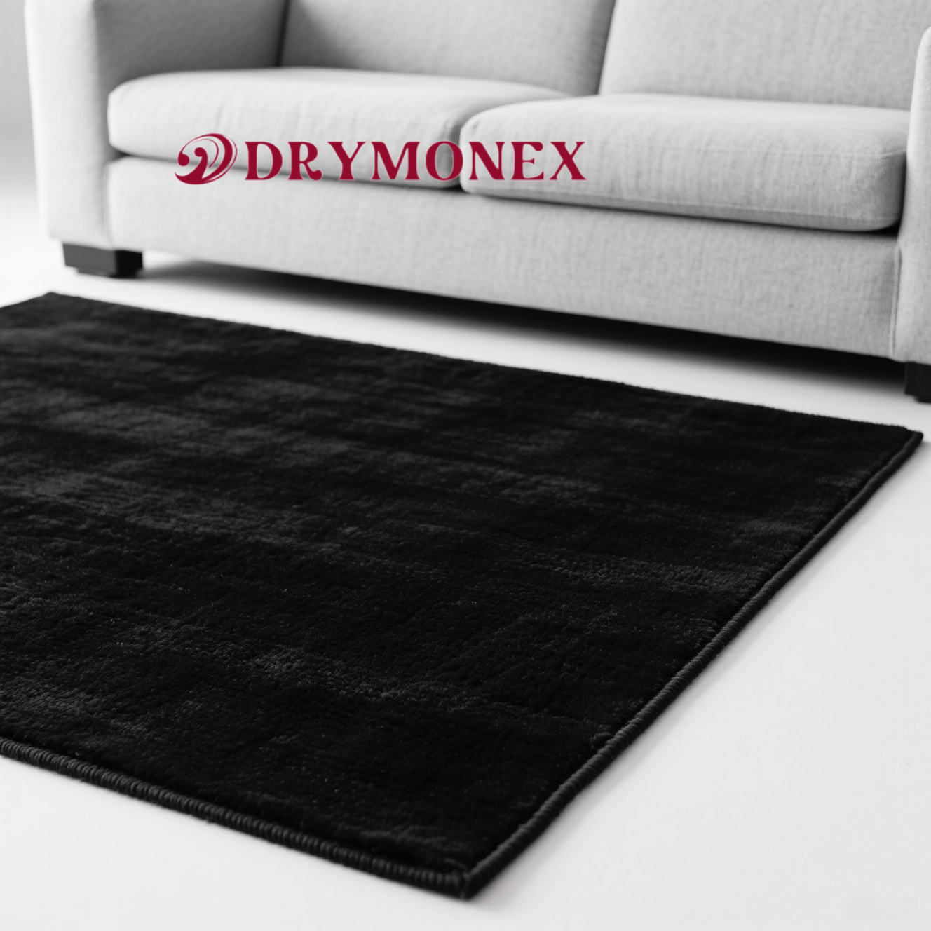 モダンなリビングに敷かれたブラックカーペット