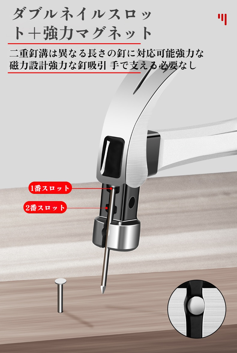 釘抜き機能付きハンマーの実演