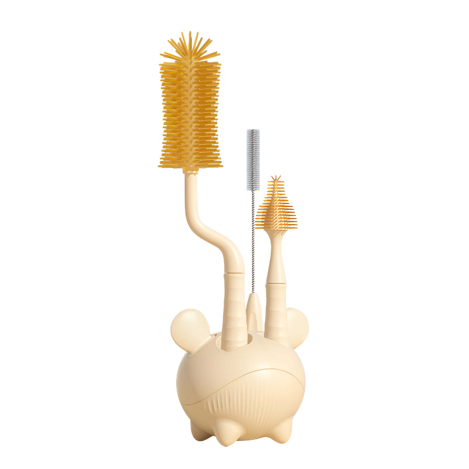 Nano silver silicone bottle brush four-piece set water cup bottle nipple straw brush baby bottle spe