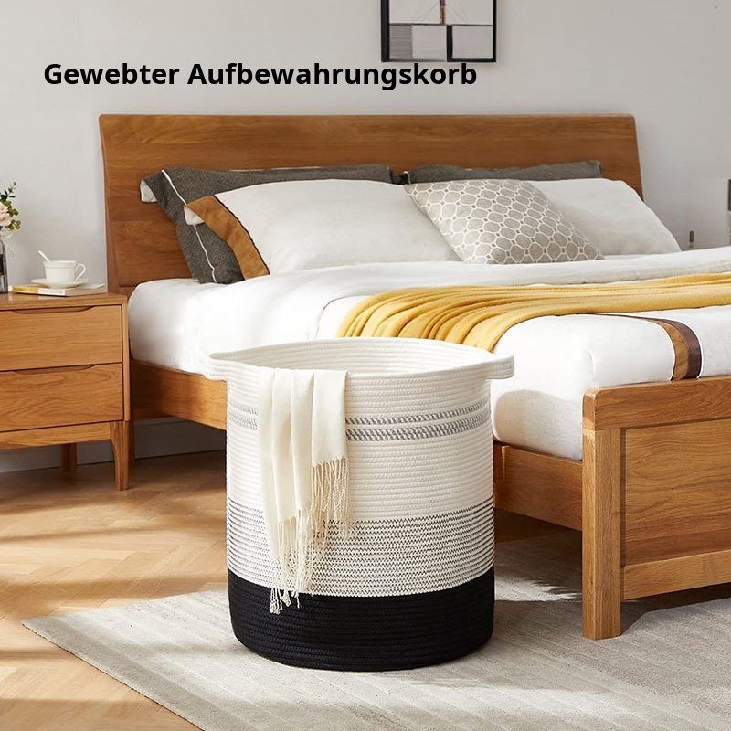 Baumwollseil Wäschekorb Korb Magazin Snacks Lagerung Haushalt Eimer Lagerung Korb Lagerung Korb Webe