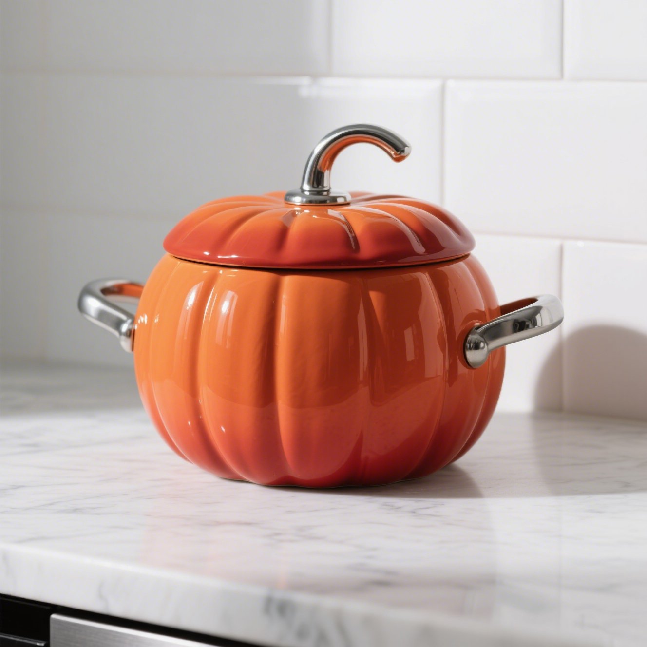 Kürbis-Keramiktopf zum Kochen von Suppen