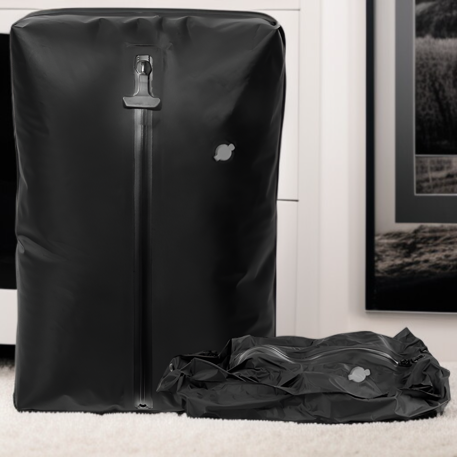 旅行用圧縮袋 圧縮トラベルバッグ トラベルポーチ 圧縮バッグ アレンジケース 透明窓 圧縮 旅行 便利グッズ 出張 衣類収納 圧縮袋 ナイロン 大きめ 防水 防塵 吊り下げ 省スペース