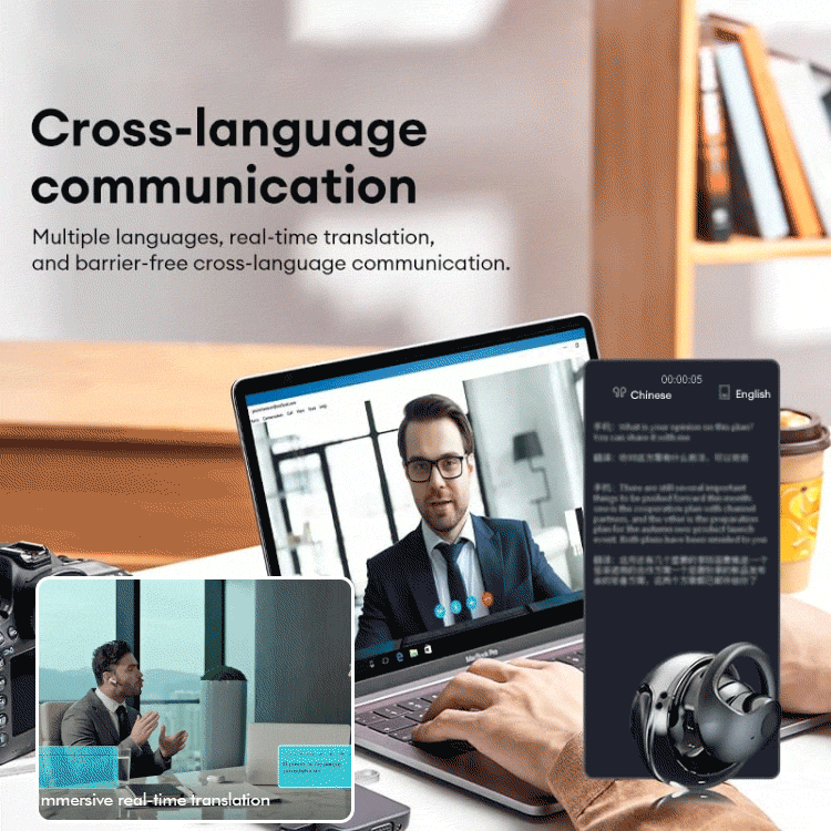 AI translation earphones Small coconut ball wireless Bluetooth earphones