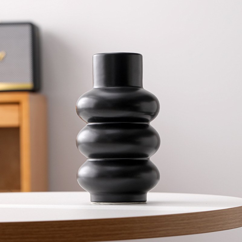 แจกันเซรามิค ของตกแต่งน่ารัก นุ่มนิ่ม ดอกไม้แห้ง ของตกแต่งไฮโดรโปนิกส์ โฮมสเตย์ กระถางดอกไม้สีแดง