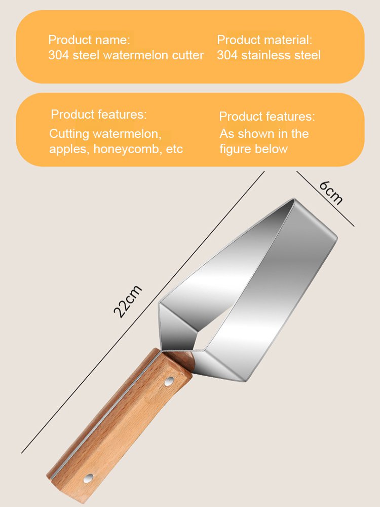 Stainless steel triangular melon cutter