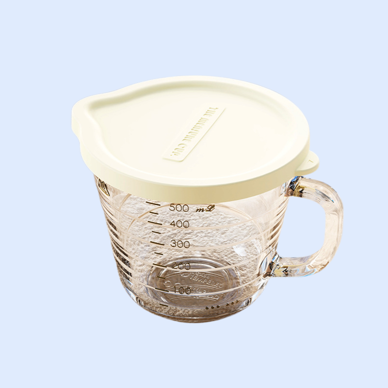 大容量のガラス製計量カップ 電子レンジ対応のガラスボウル 食品や果物を密閉した目盛り付き 鮮度保持保存ボウル