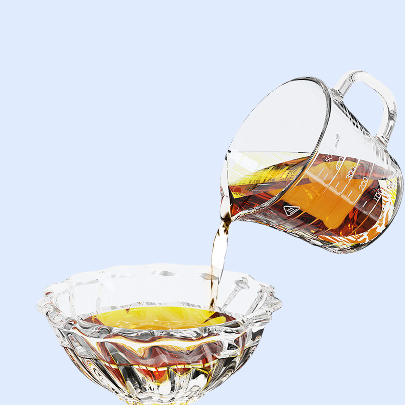 大容量のガラス製計量カップ 電子レンジ対応のガラスボウル 食品や果物を密閉した目盛り付き 鮮度保持保存ボウル