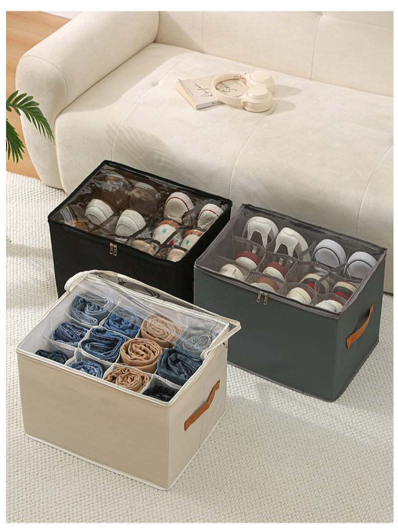 Skládací botník s viditelným víkem