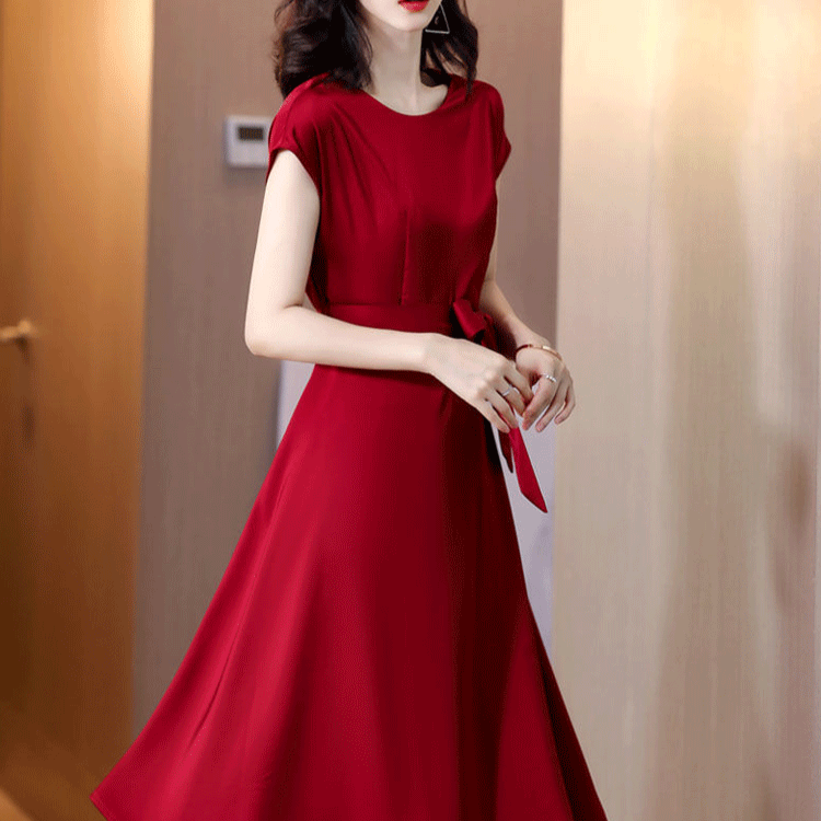 天然シルク生地ワンピース