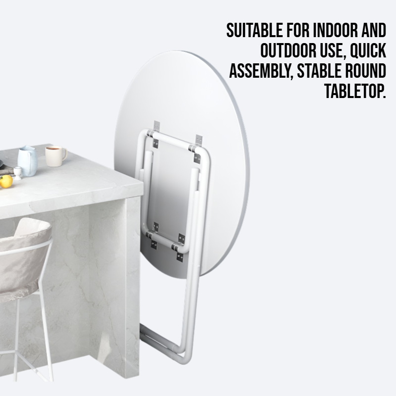 Simple and portable folding round table for household use