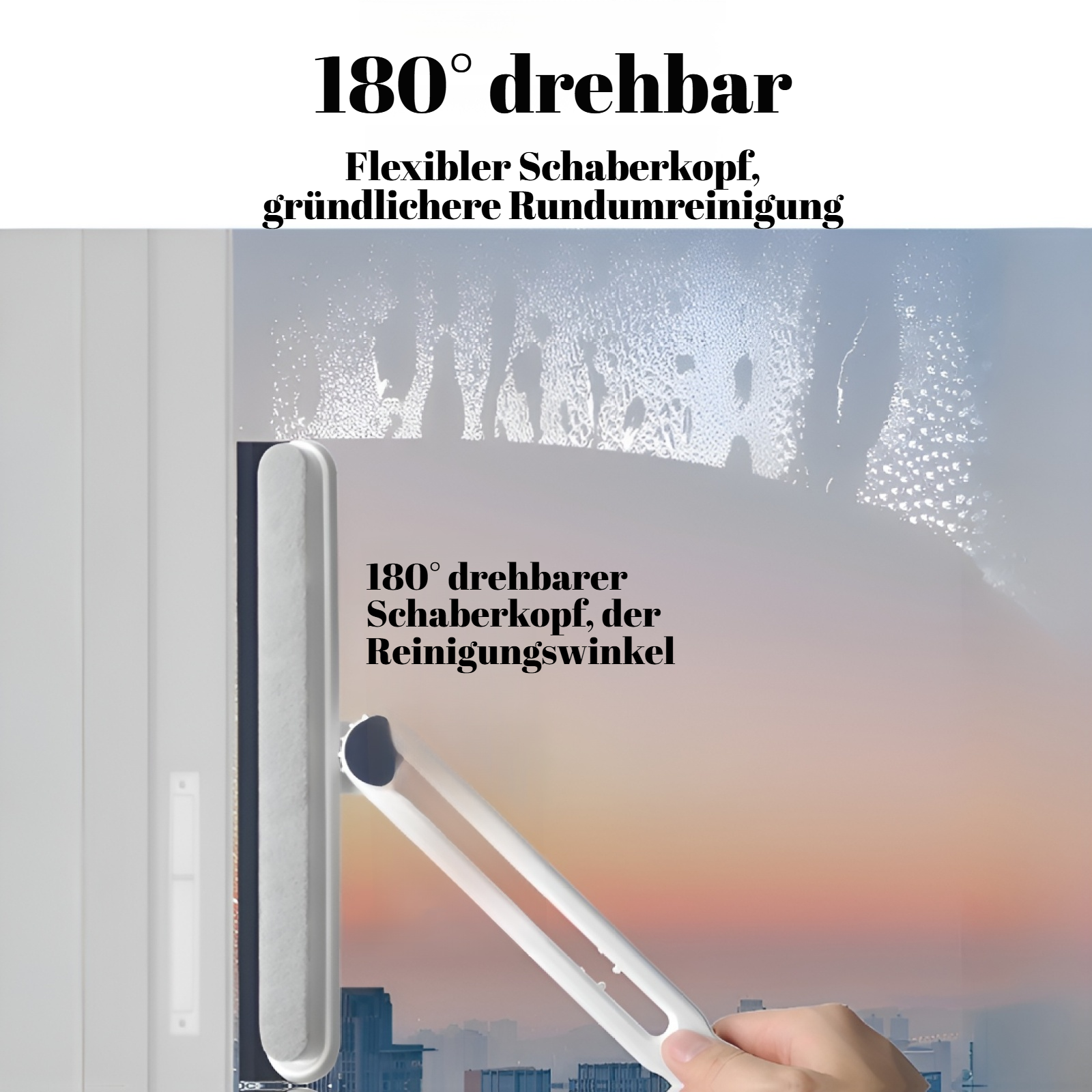 Japanisches Glasreinigungsartefakt für den Haushalt, Badezimmer, Glasschaber, Fenster, doppelseitige