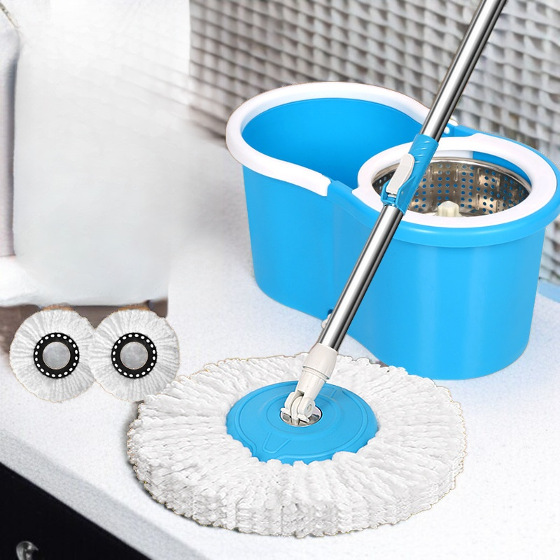 家用百貨大全旋轉拖把神器塑膠清潔用品居家免手洗不繡鋼纖維布頭