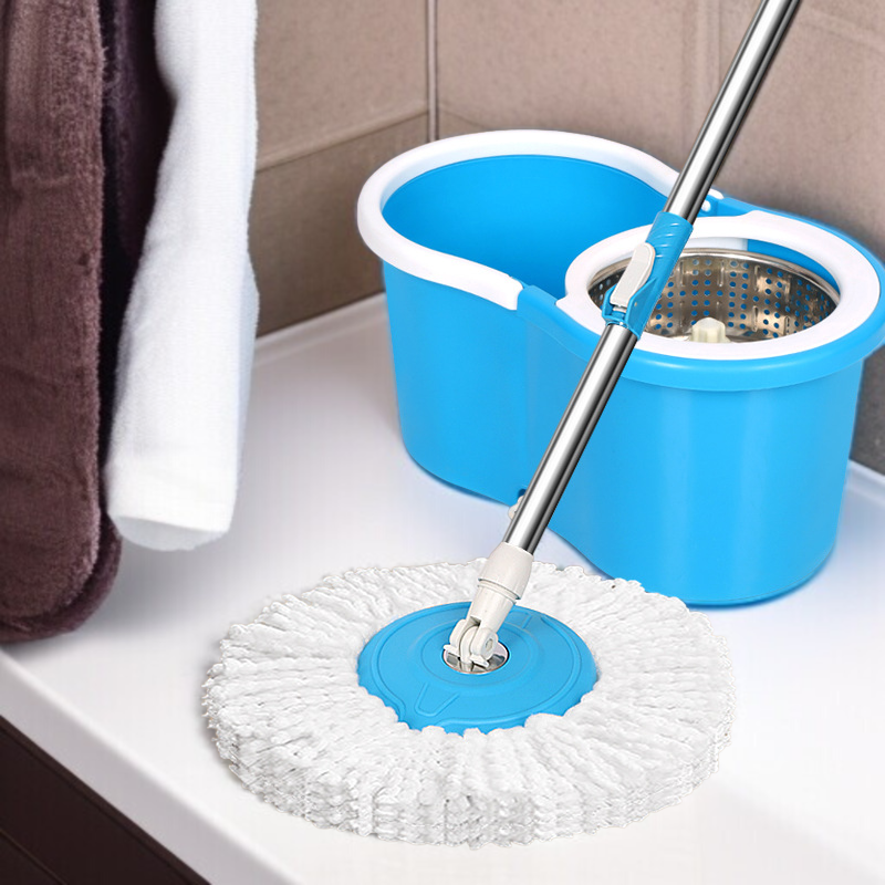 家用百貨大全旋轉拖把神器塑膠清潔用品居家免手洗不繡鋼纖維布頭