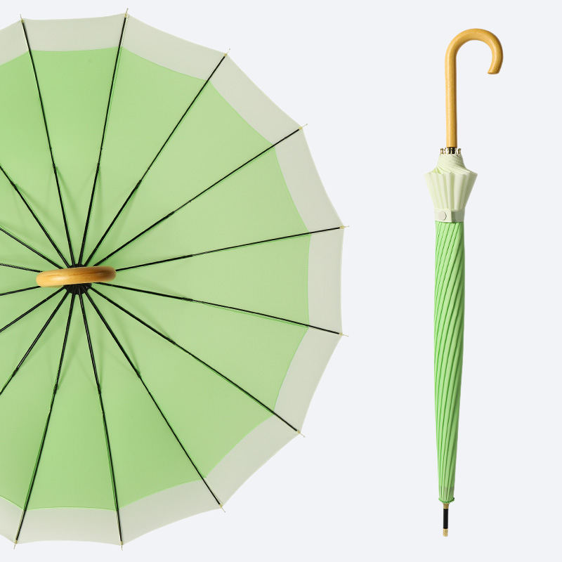 16骨小清新直棒曲げシャンク傘